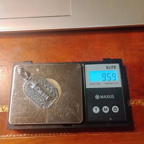 Sterling Silver Filigree Mezuzah Menorah Pendant Handmade Judaica Unisex - Picture 8 of 8